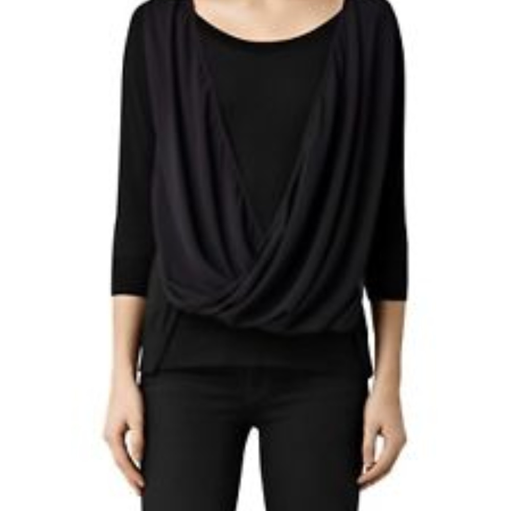 All Saints Taybar Knit top Cinder marl xs s